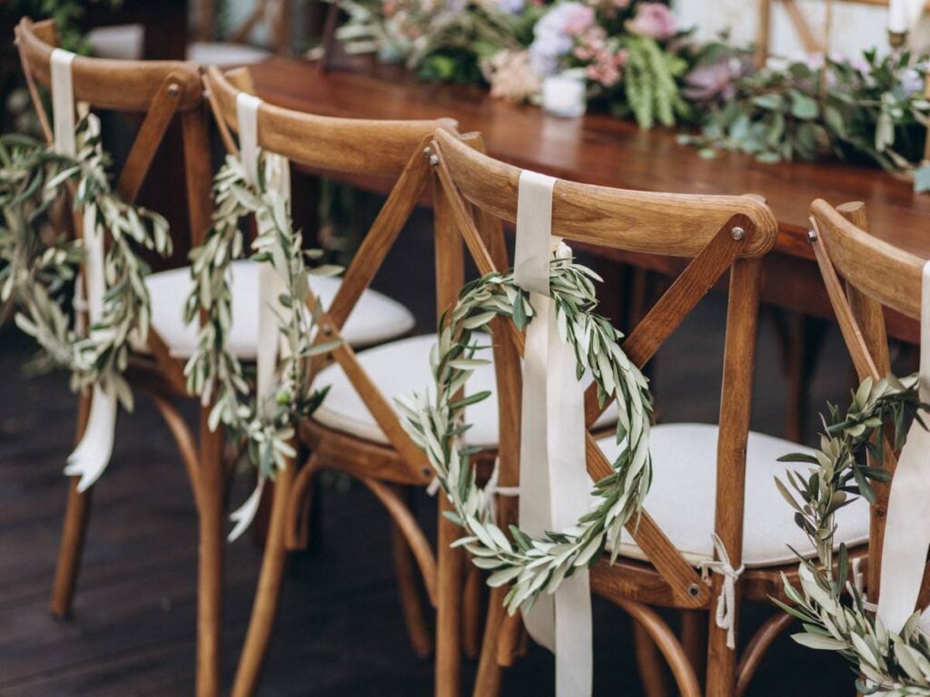 Wooden Chiavari Chairs in a event venue

